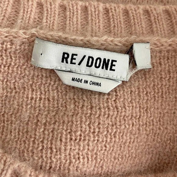 Re/done 60s Shrunken Sweater in Champagne size M - Picture 5 of 7